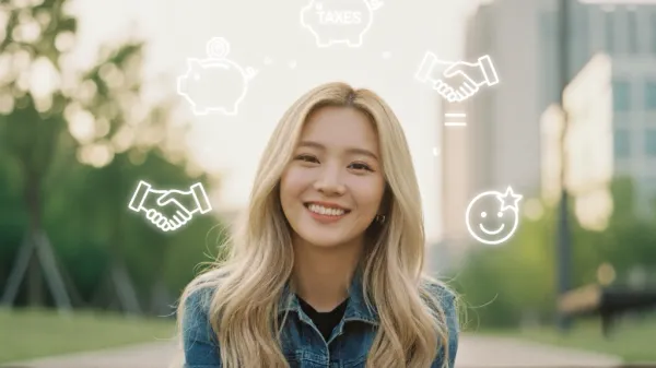 공평한 세금 제도 덕분에 환하게 웃는 한국 여성의 모습